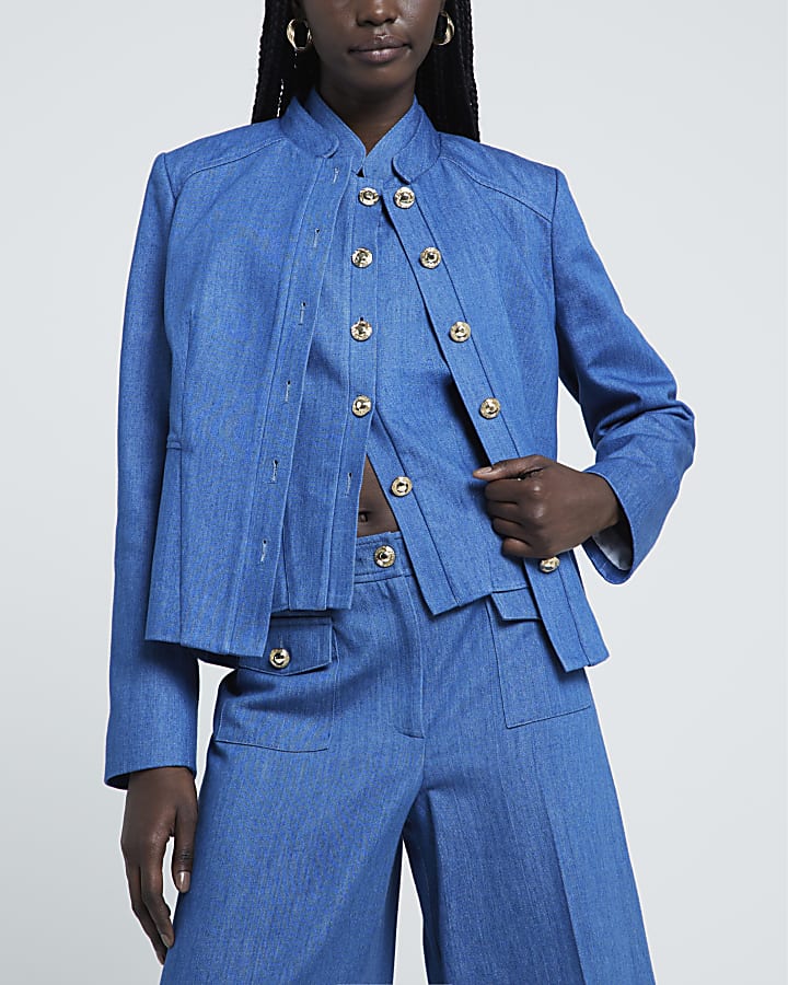 Blue Denim button up waistcoat