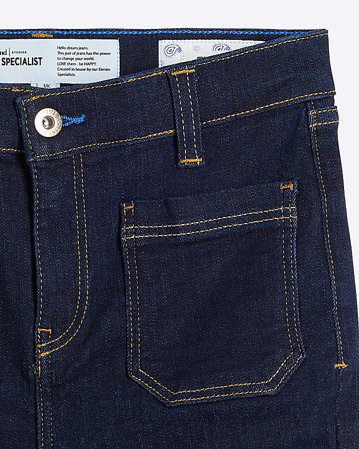 Petite Indigo Pocket Flared Jeans