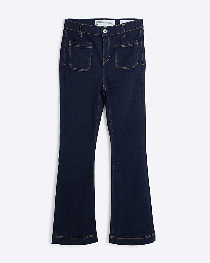 Petite Indigo Pocket Flared Jeans