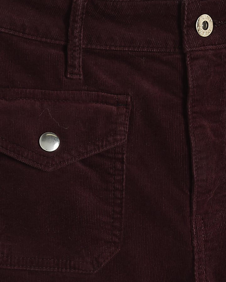 Petite Red Corduroy Flared Jeans