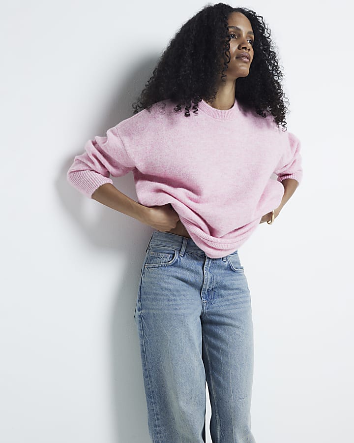 Pink knit oversized jumper