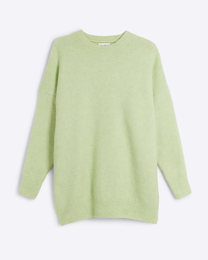 Lime green knit oversized jumper