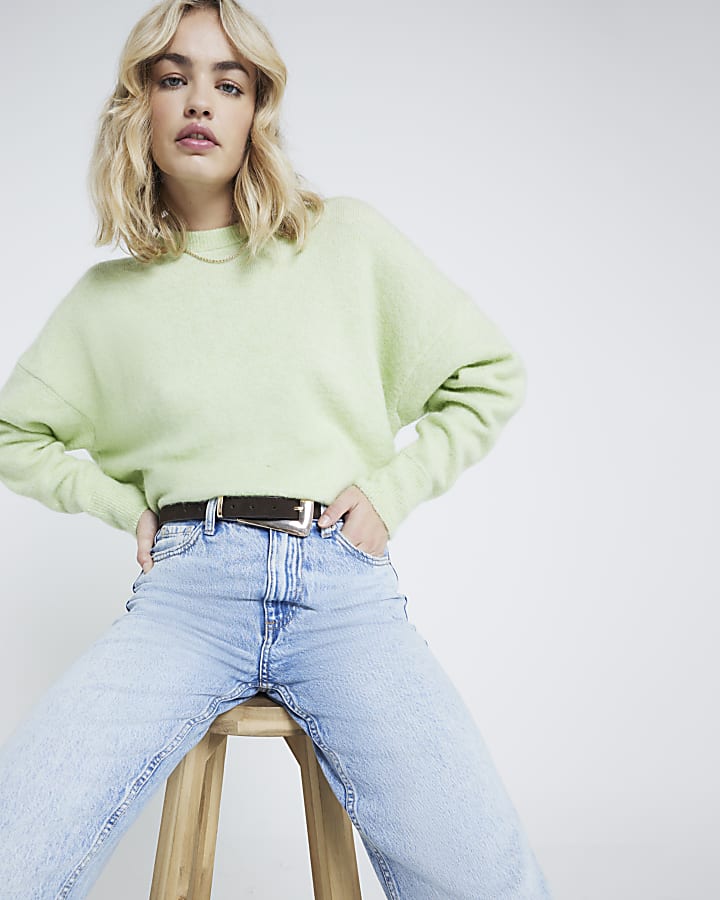 Lime green oversized sweater hotsell