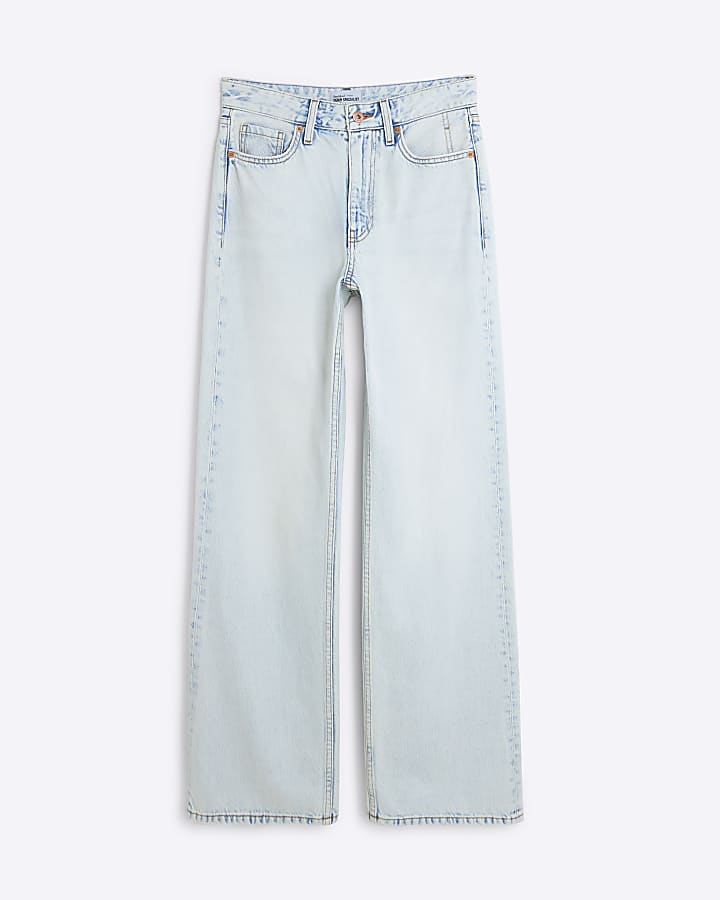 Light Blue Denim Relaxed Straight Jeans