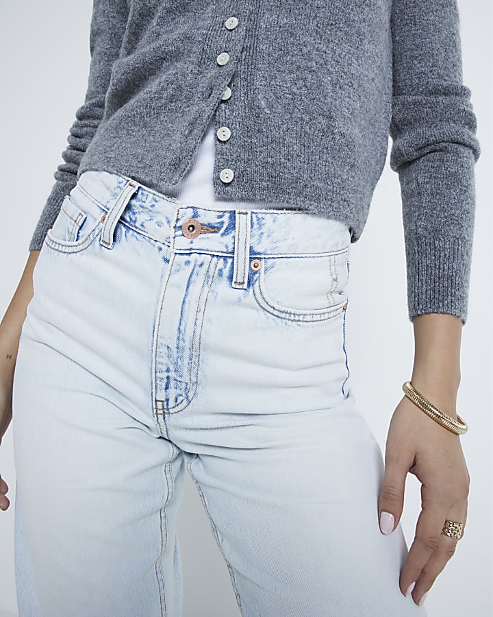 Light Blue Denim Relaxed Straight Jeans