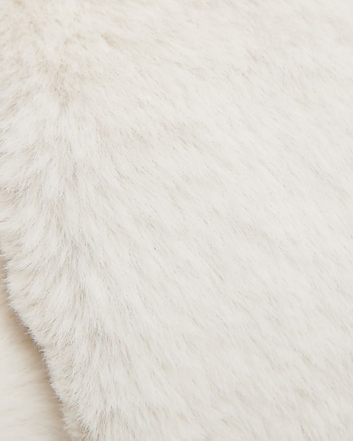 White Faux Fur Scarf