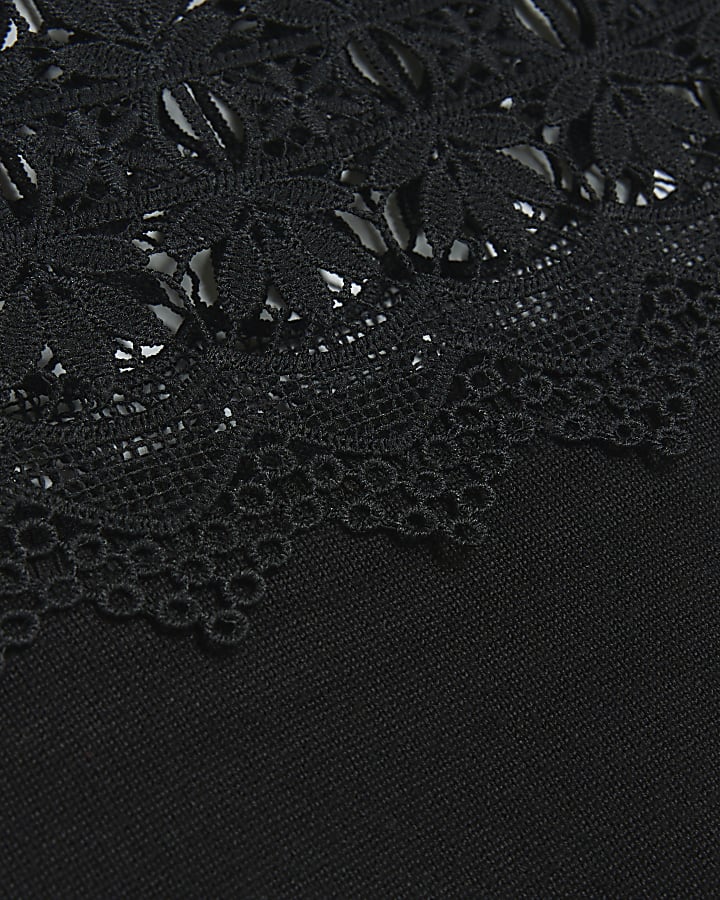 Black Hybrid Lace Knit Jumper