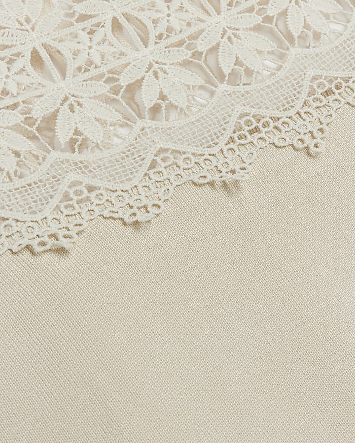 Beige Hybrid Lace Knit Jumper