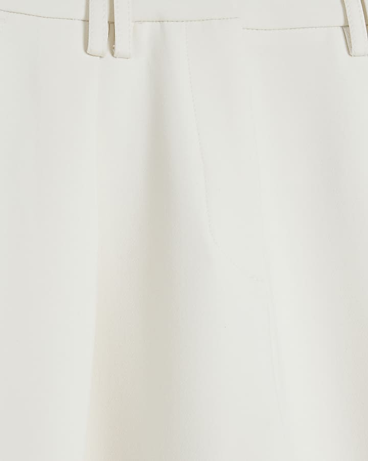 Cream High Waisted Wide Leg Trousers