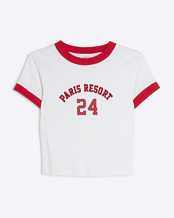 White embroidered Olympics t-shirt