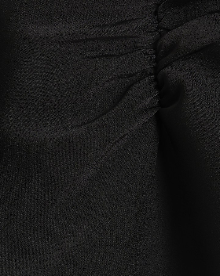 Black ruched front cami top