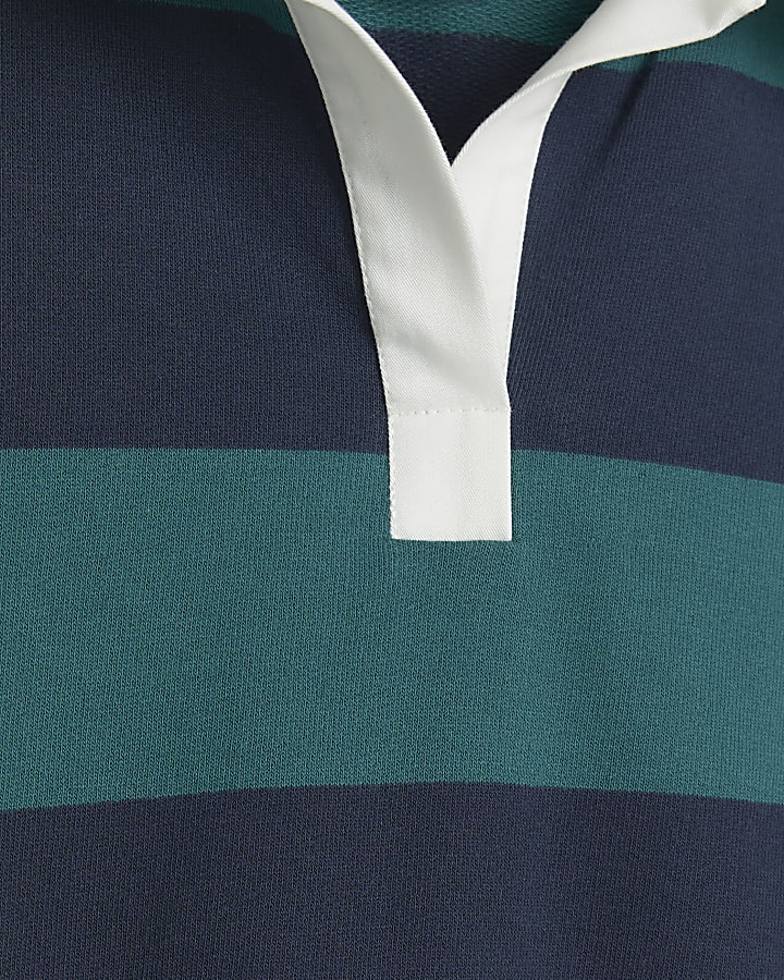 Green stripe polo t-shirt