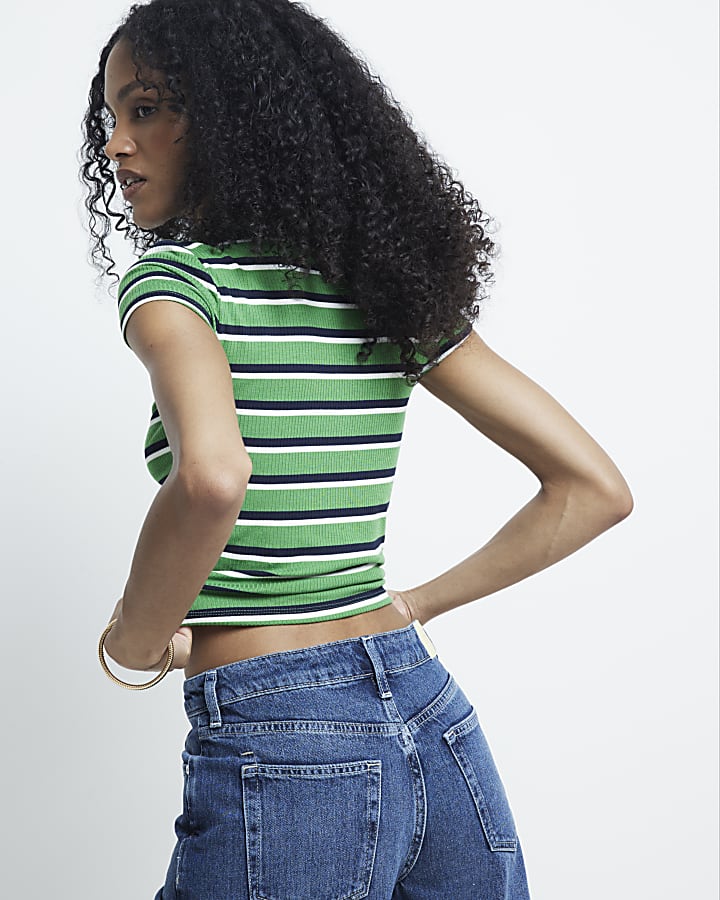 Green Stripe Baby T-shirt