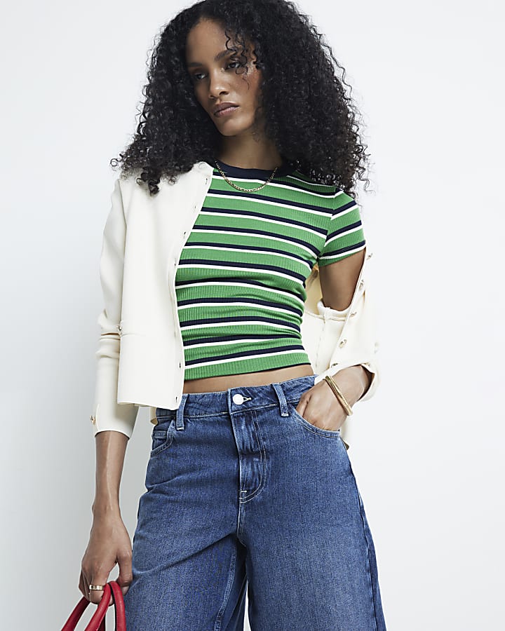 Green Stripe Baby T-shirt