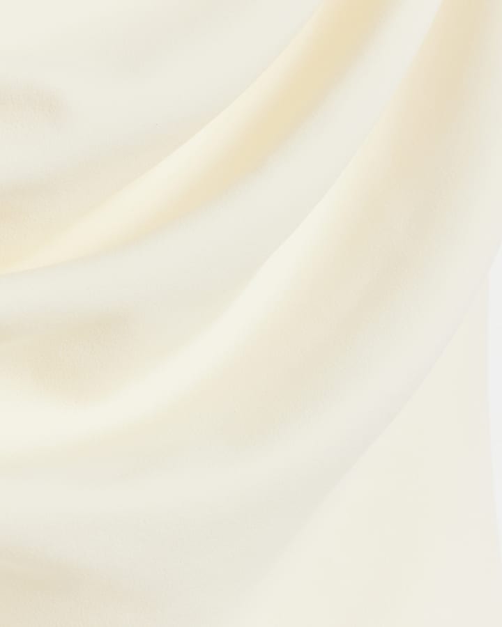 Cream Off Shoulder Asymmetric Drape Top