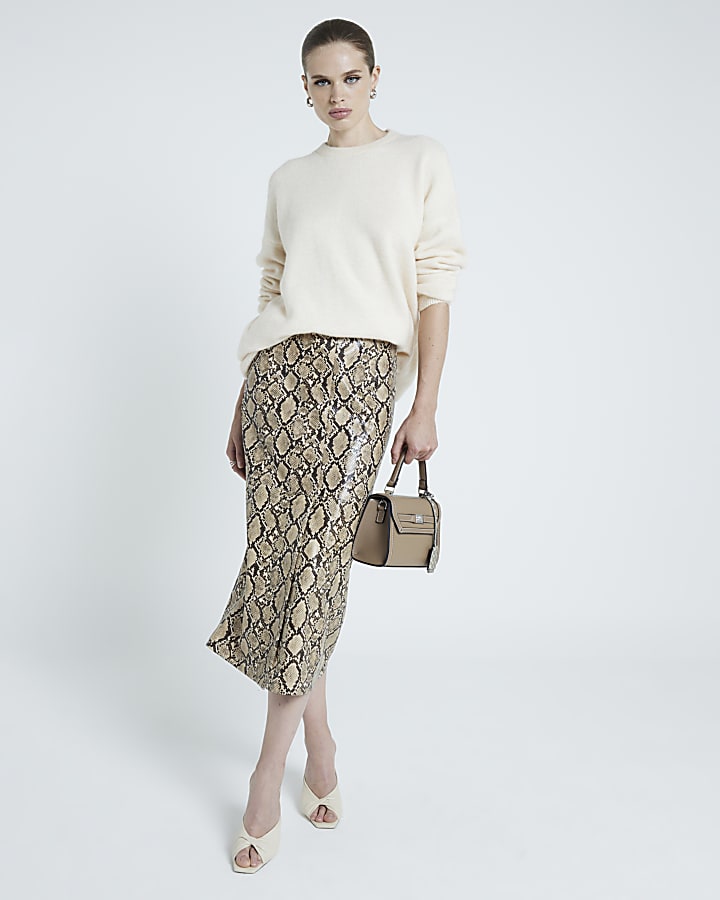 Faux snake print skirt hotsell