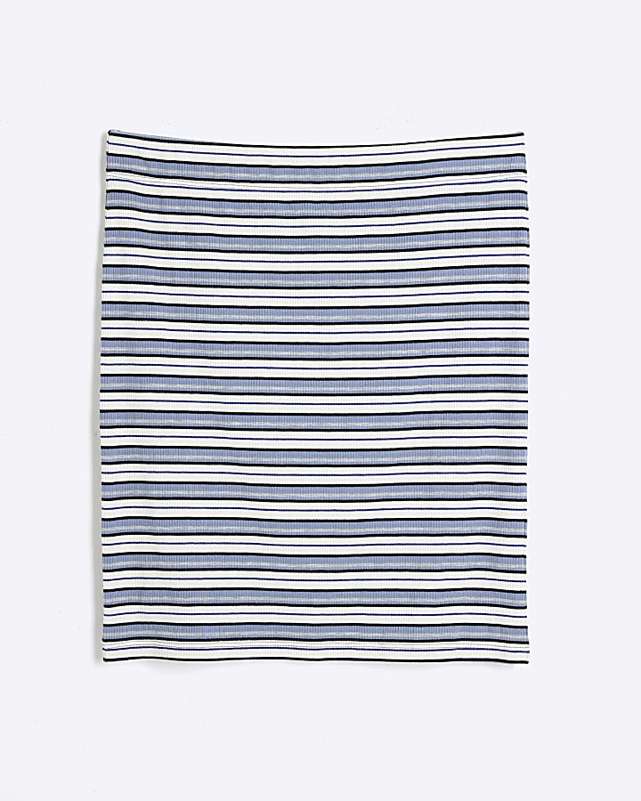Blue Stripe Mini Skirt