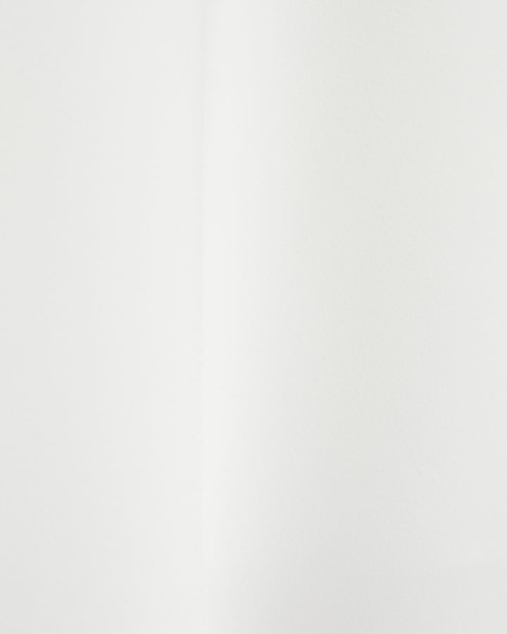 White Contrast Scallop Hem Cami Top