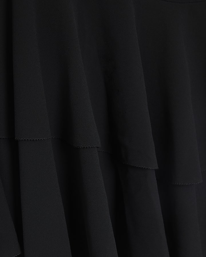 Black chiffon frill blouse