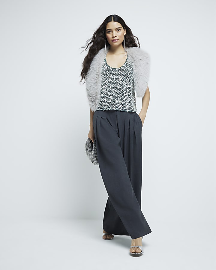 Green Sequin Tank Top