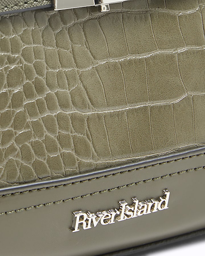 Green Croc Embossed Mini Tote Bag