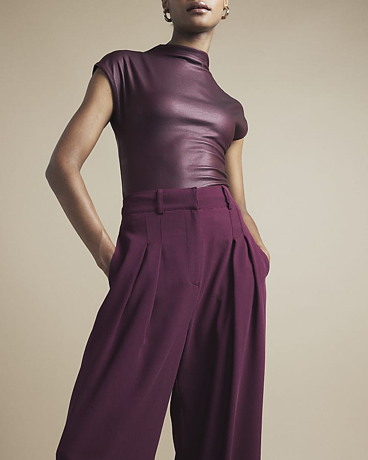 Red Wide Leg Trousers