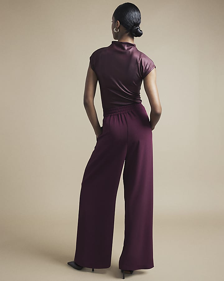 Red Wide Leg Trousers