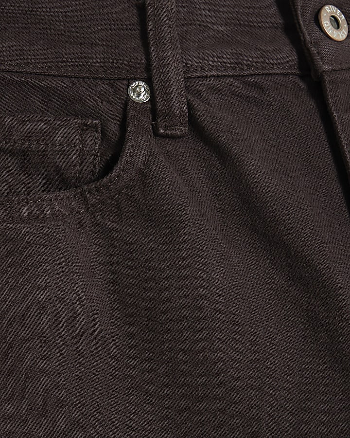 Petite Brown Relaxed Straight Jeans