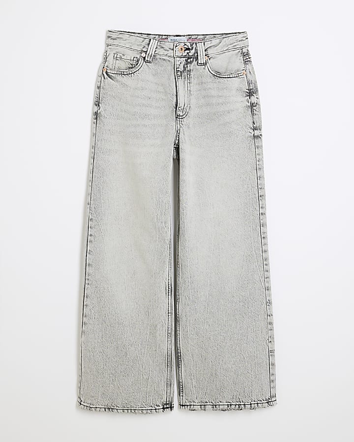 Petite Grey Relaxed Straight Jeans