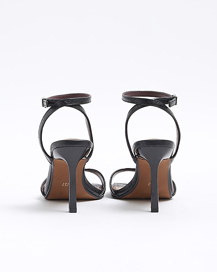 Black Heeled Patent Sandals