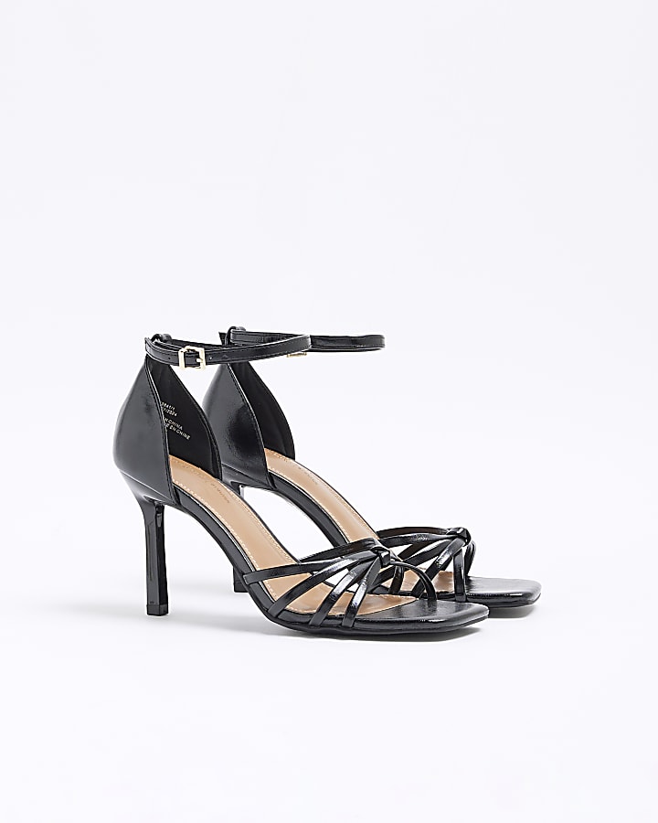 Black Closed Back Heeled Sandals