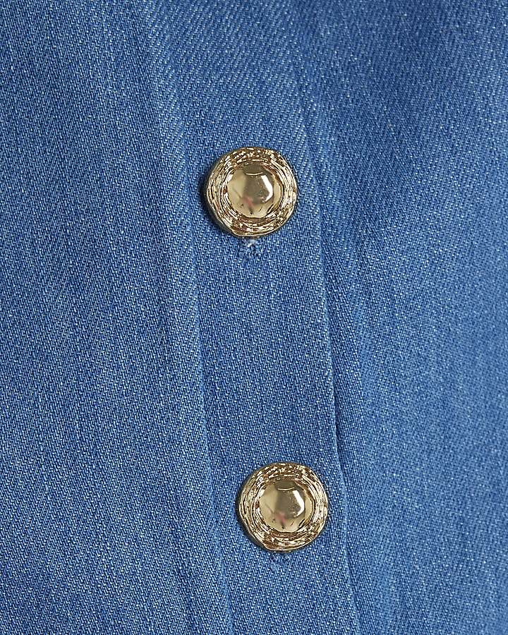 Petite Blue Peplum Denim Jacket