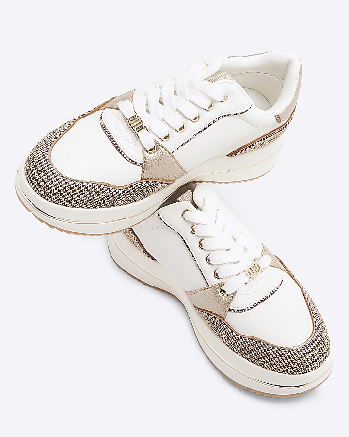 White Lace Up Trainers