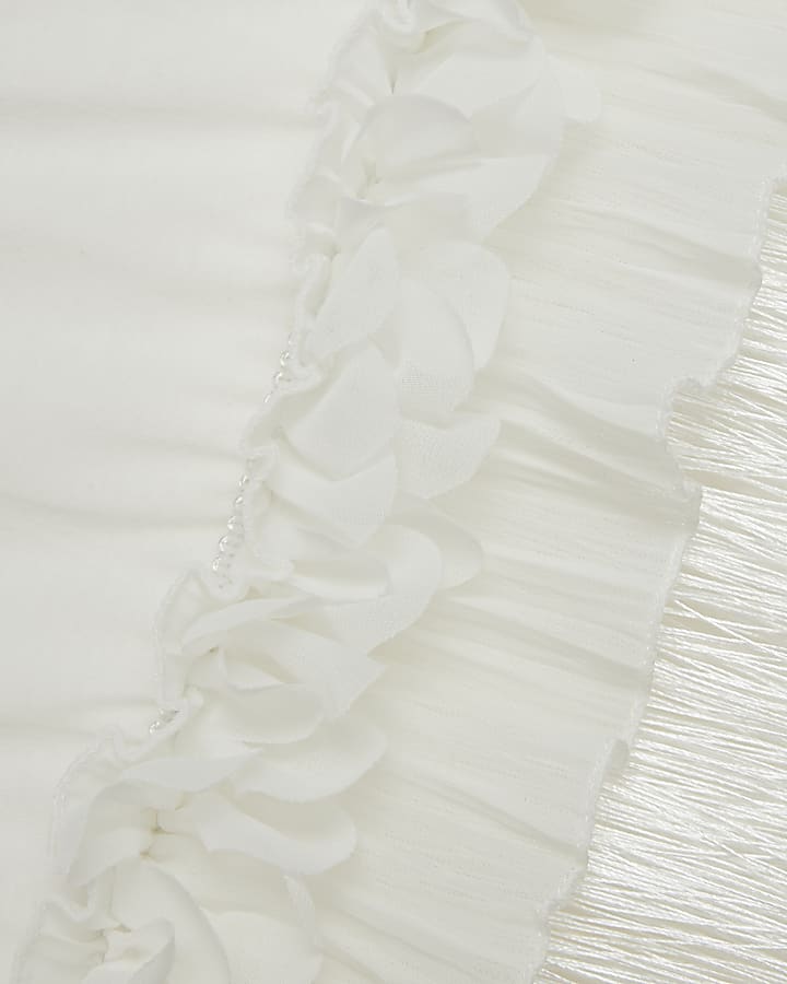 White frill tassel t-shirt