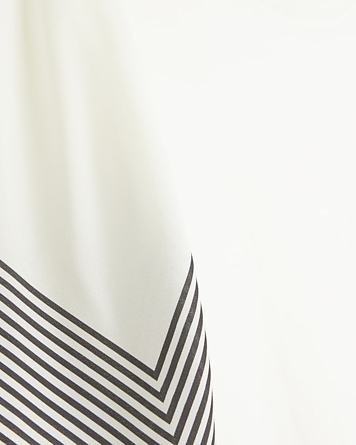 Cream stripe cuff t-shirt