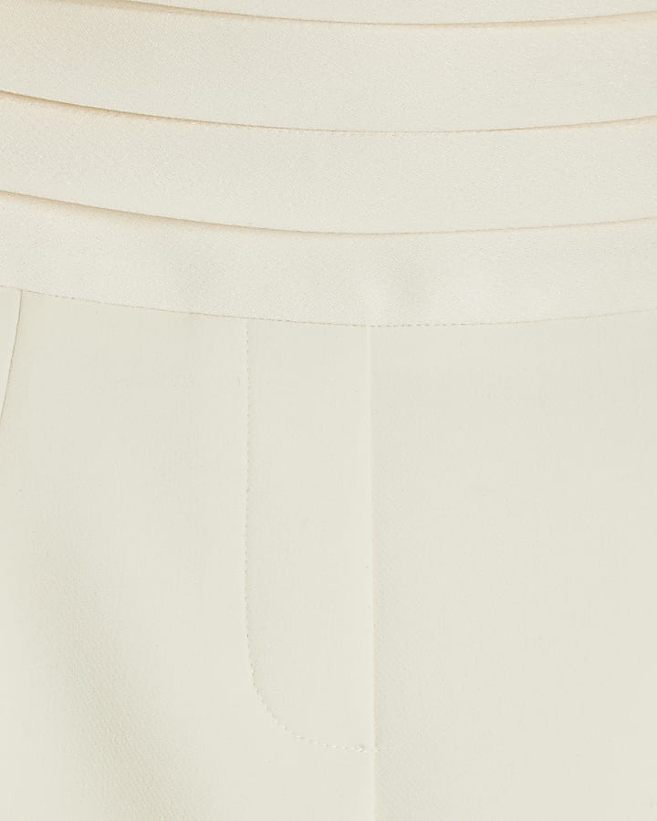 Cream Tailored Shorts