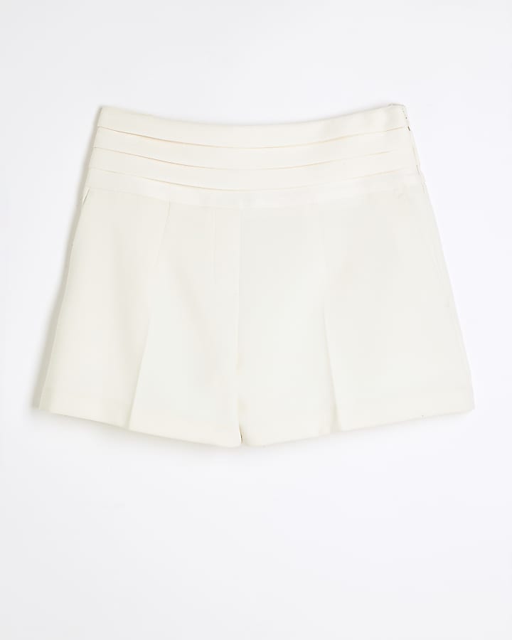 Cream Tailored Shorts