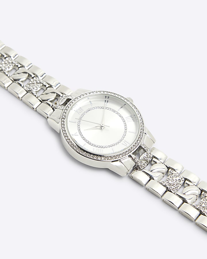 Silver Pave Chain Link Watch