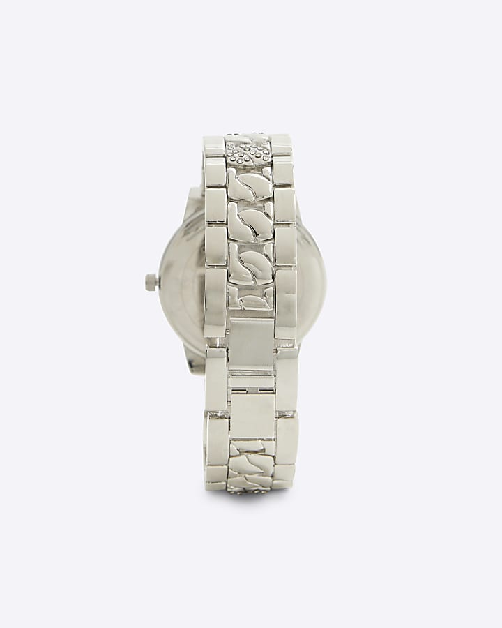 Silver Pave Chain Link Watch