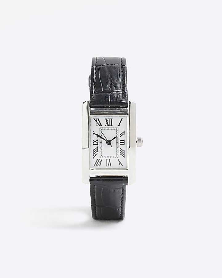 Black Leather Strap Watch