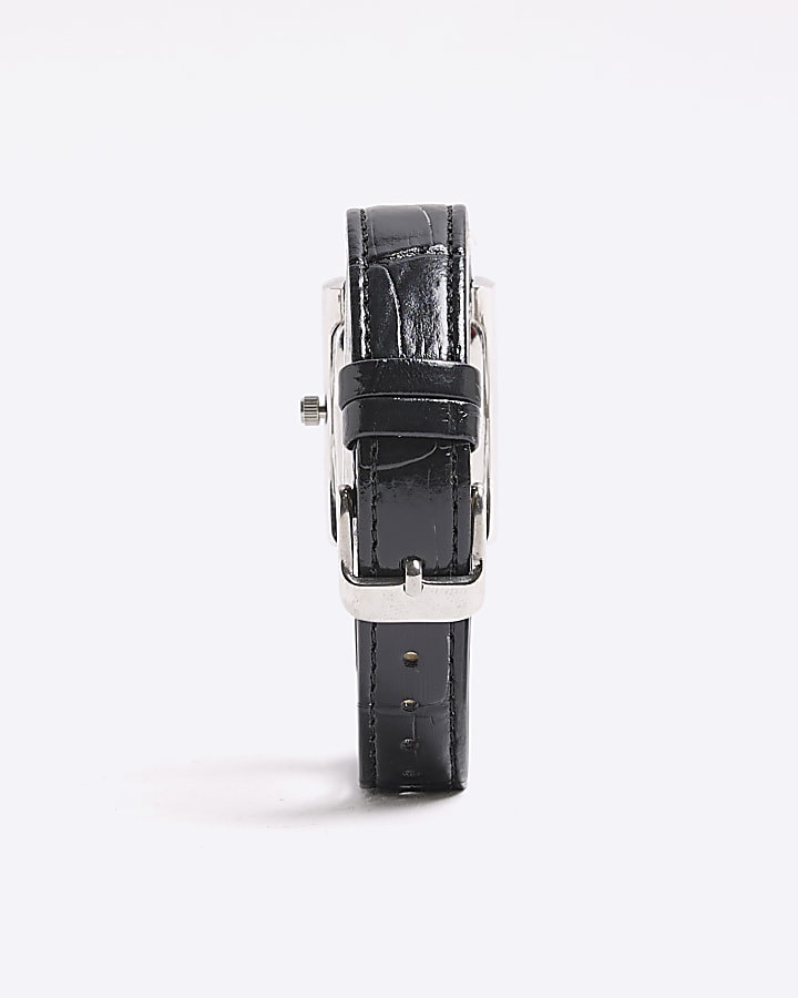 Black Leather Strap Watch