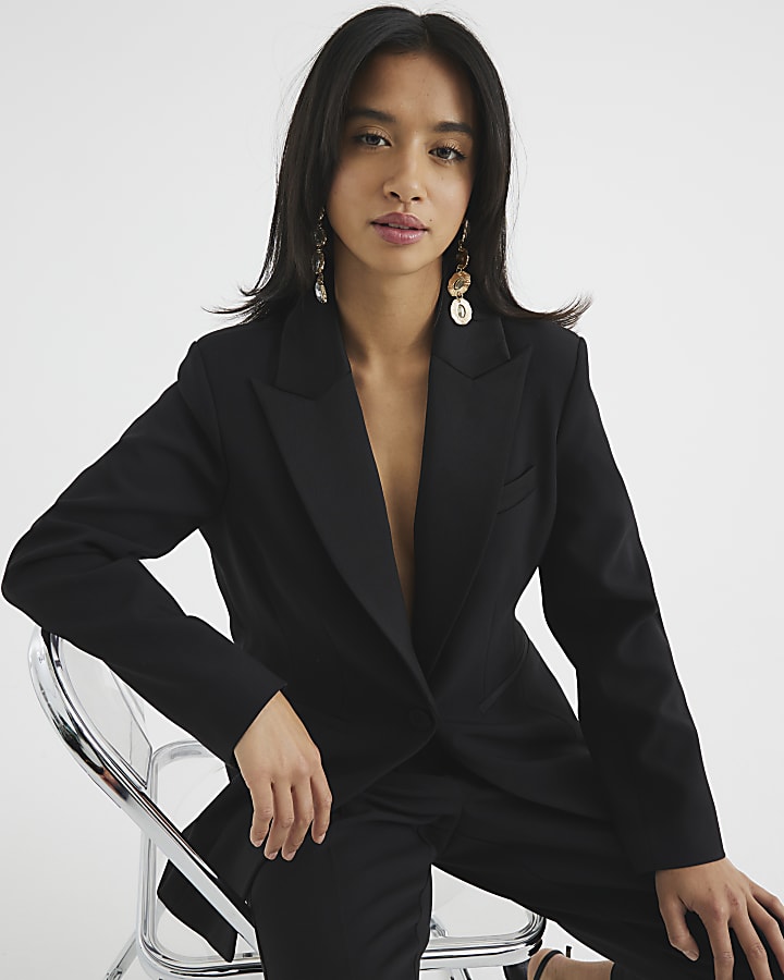 Petite Black Tuxedo Blazer