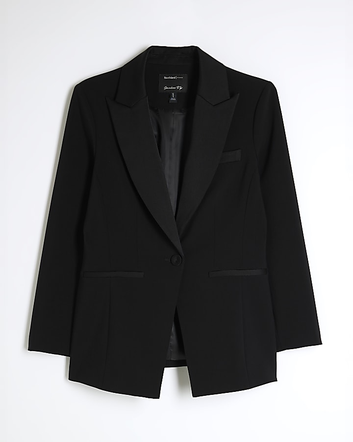 Petite Black Tuxedo Blazer