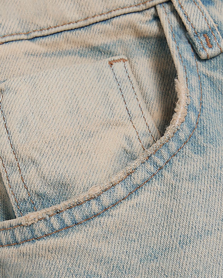 Grey mid rise faded wide leg jeans