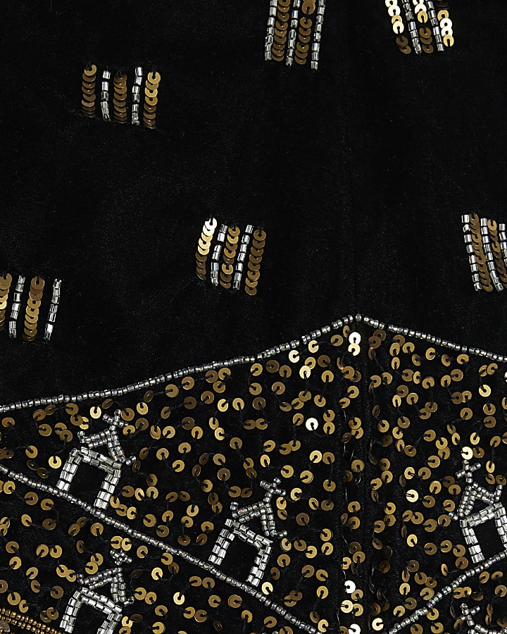 Black Velvet Embellished Trophy Jacket