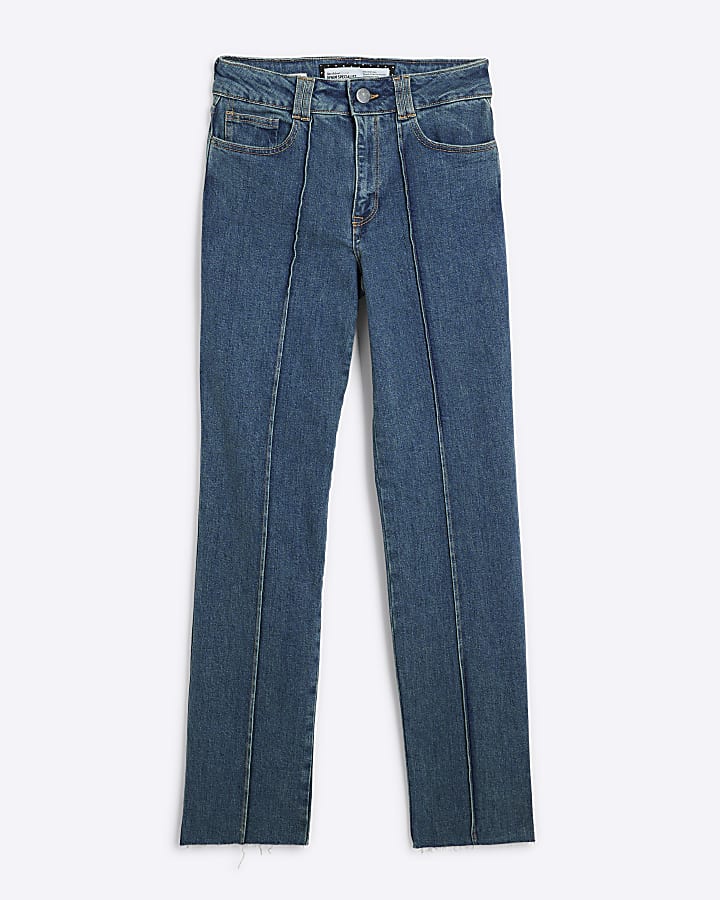 Blue Denim Ankle Grazer Slim Fit Jeans