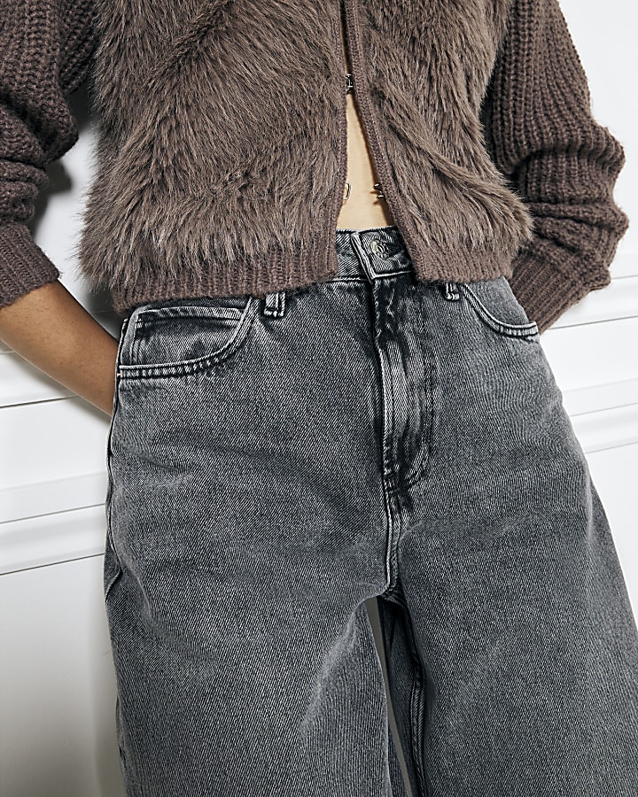 Grey Relaxed Barrel Jeans