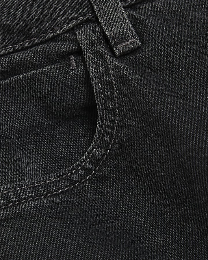 Black Denim Barrel Jeans