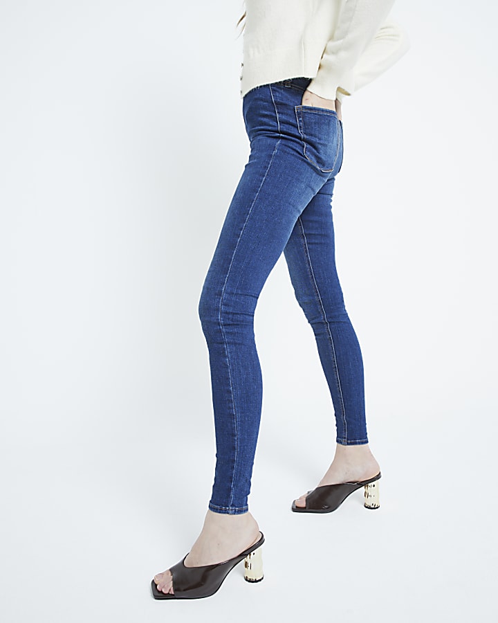 Blue Denim High Waisted Super Skinny Jeans