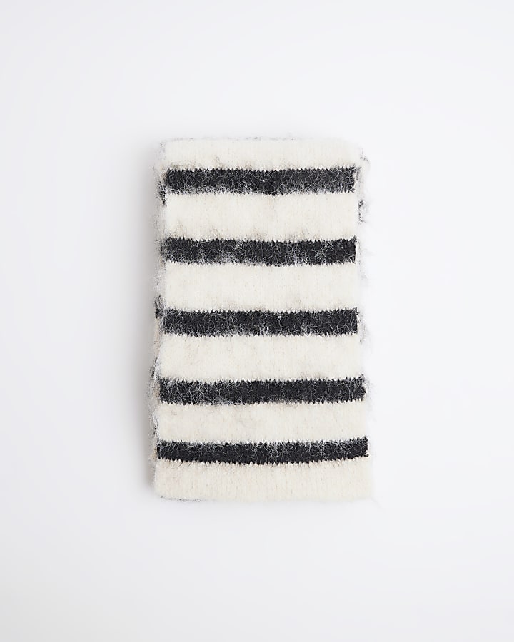 Black Skinny Stripe Scarf